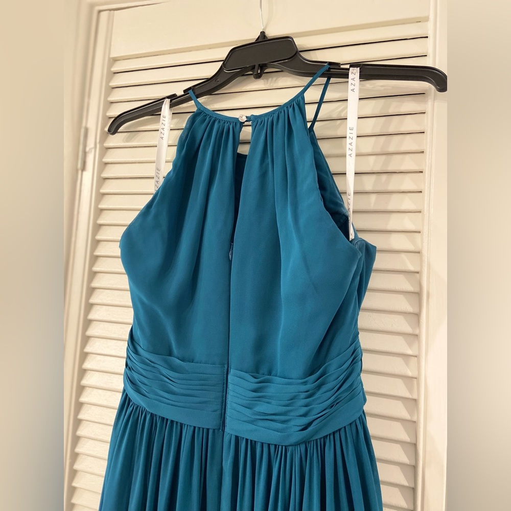 Azazie Teal Evening Gown - Picture 8 of 13